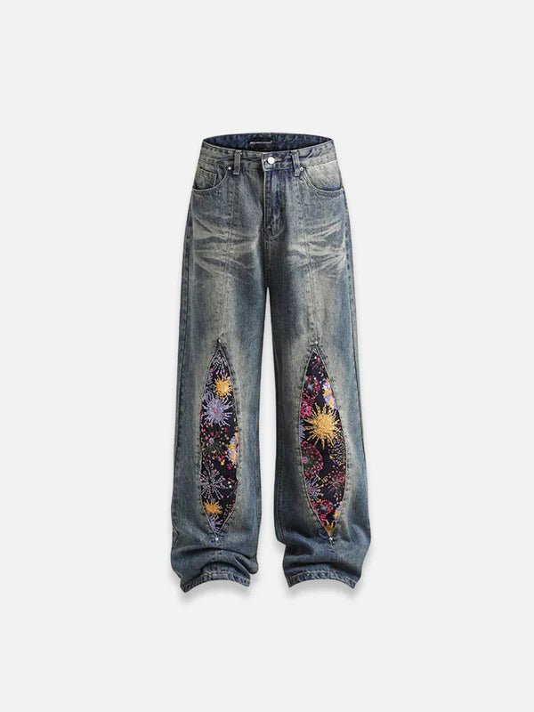 Baggy Fleurs Jean - WegoStreet