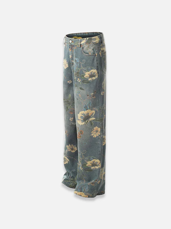 Floral Denim Jeans