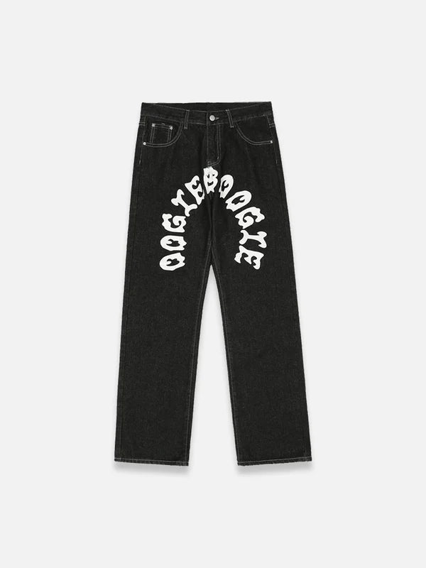 Boogle Print Denim Jeans