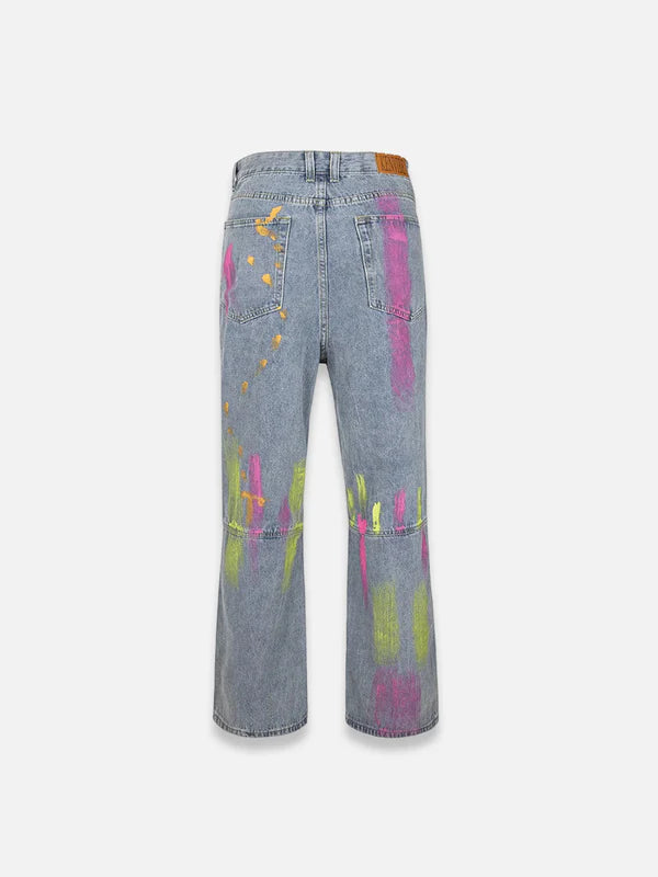 Neon Paint Denim Jeans
