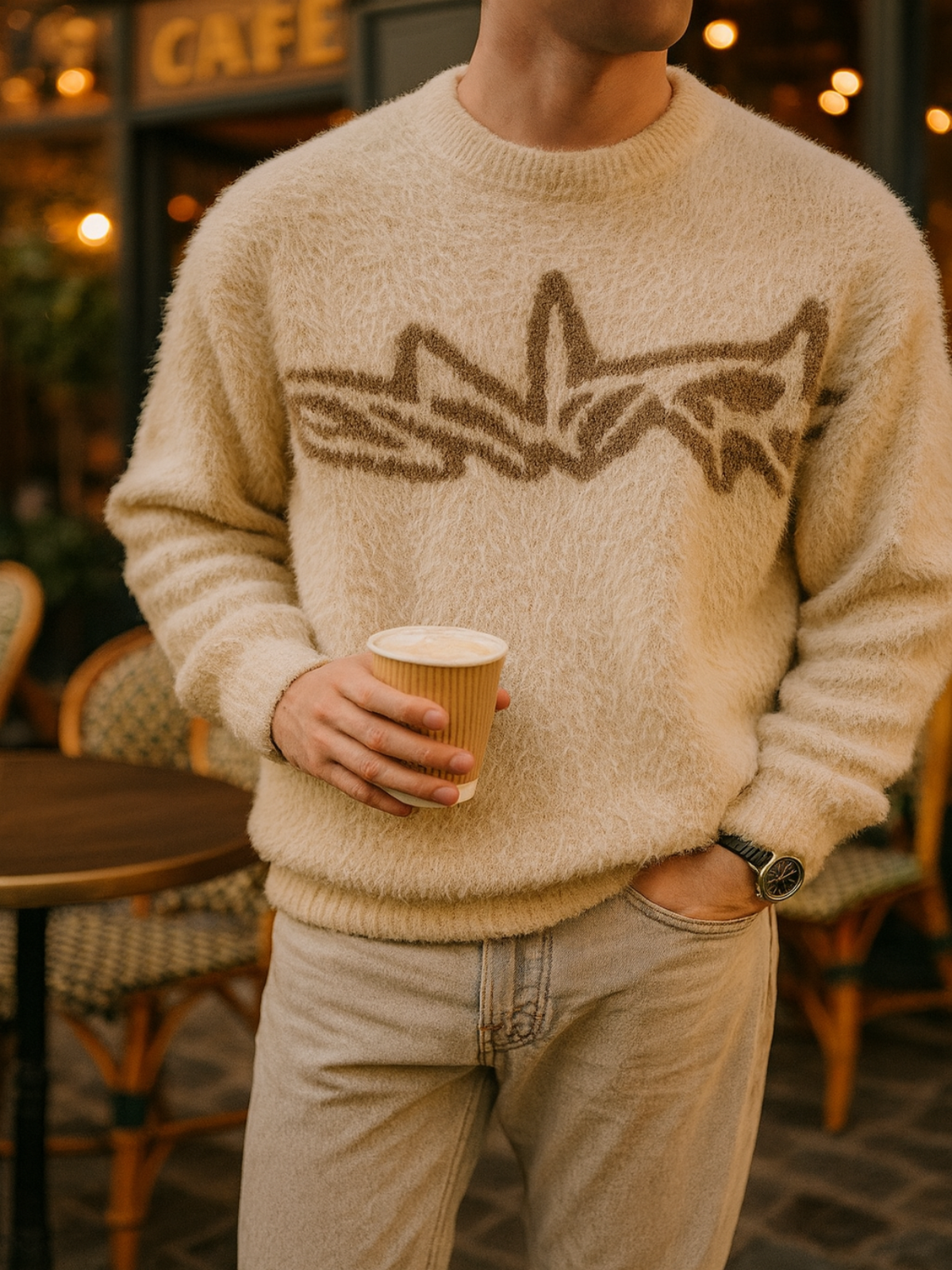 Fuzzy Starburst Sweater