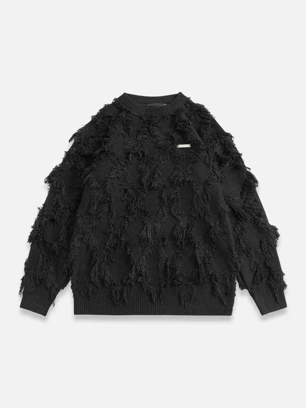 Shredded Texture Sweater - Vurless