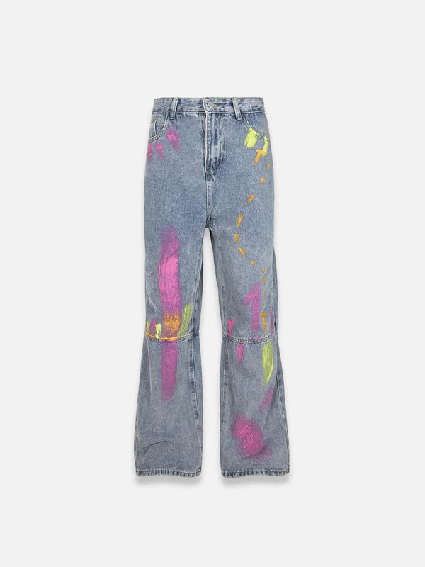 Neon Paint Denim Jeans