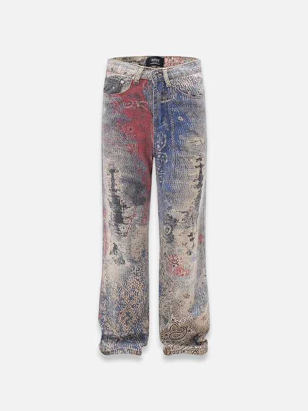 Rugged Tapestry Denim Jeans